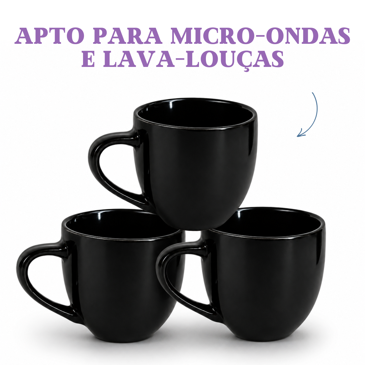 Xicara de Café Porcelana 95ml Preta