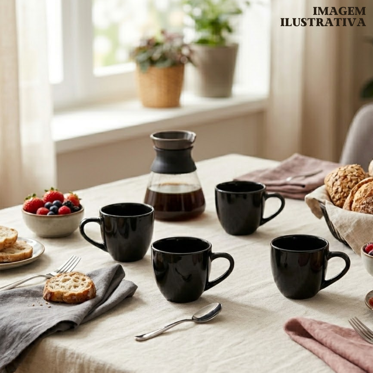 Xicara de Café Porcelana 95ml Preta