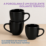 Xicara de Café Porcelana 95ml Preta