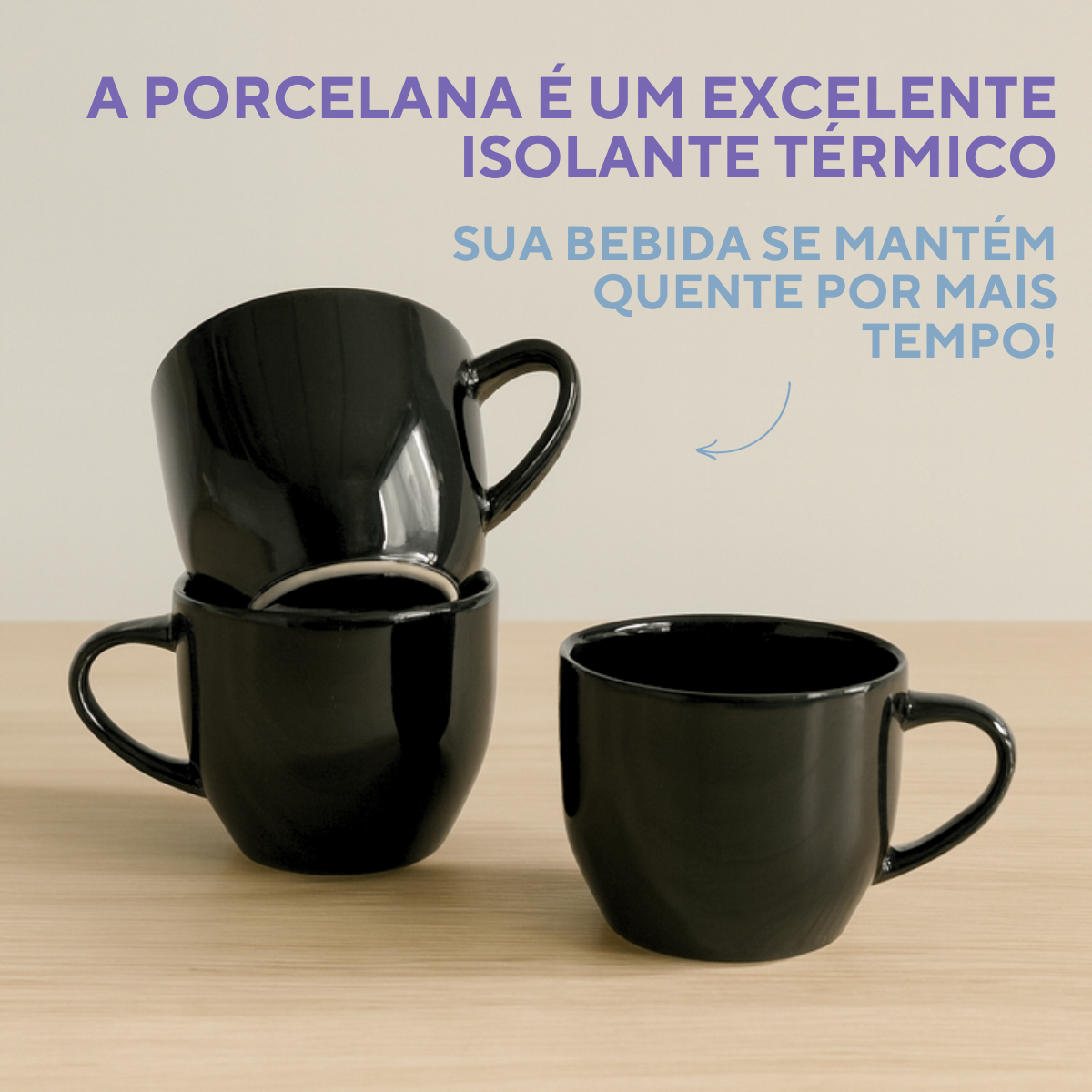 Xicara Chá Porcelana Preto