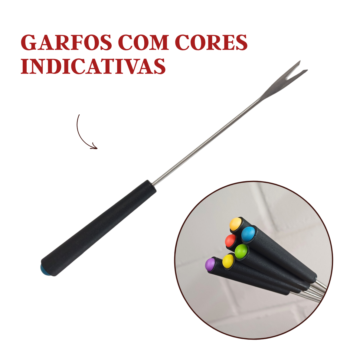 Conjunto Fondue Preto 10 Peças