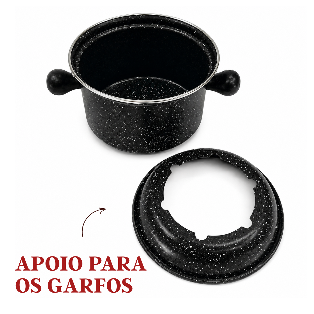 Conjunto Fondue Preto 10 Peças