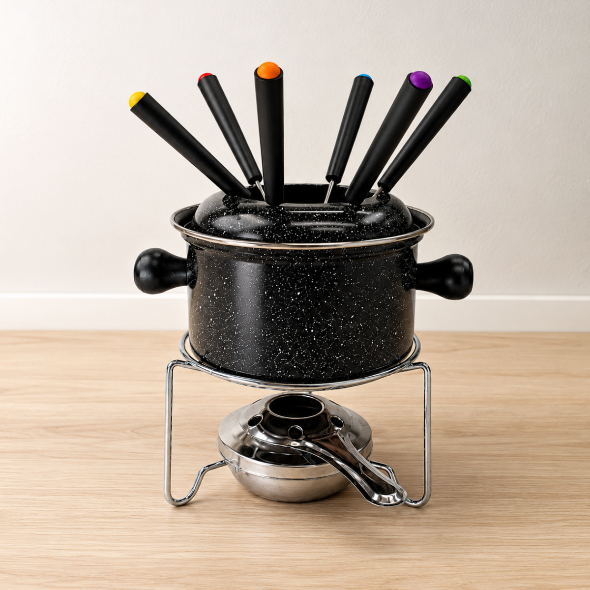 Conjunto Fondue Preto 10 Peças