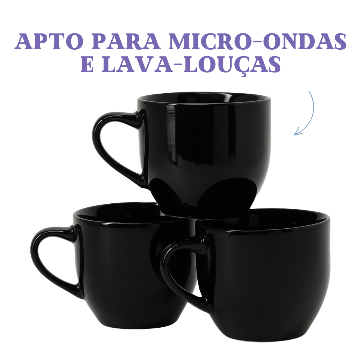 Xicara Chá Porcelana Preto