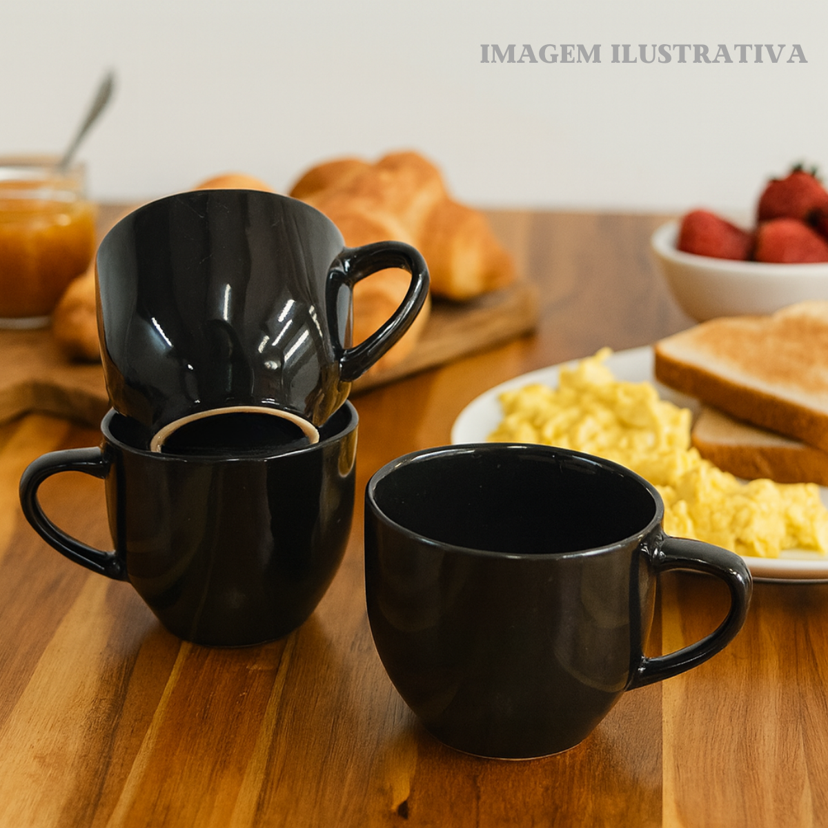 Xicara Chá Porcelana Preto