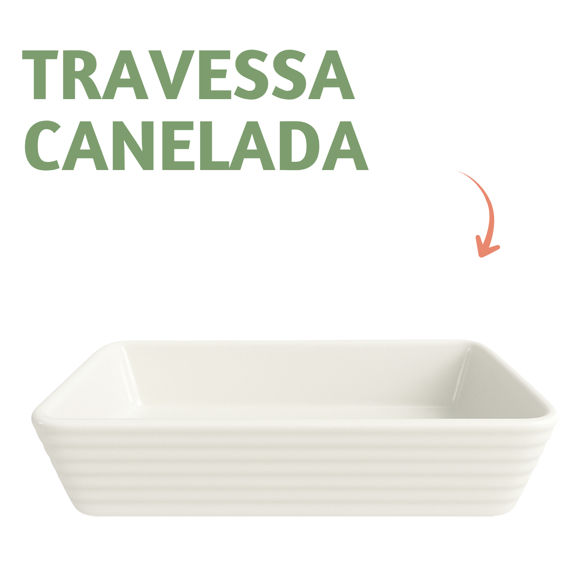 Travessa Porcelana Canelada 800ml