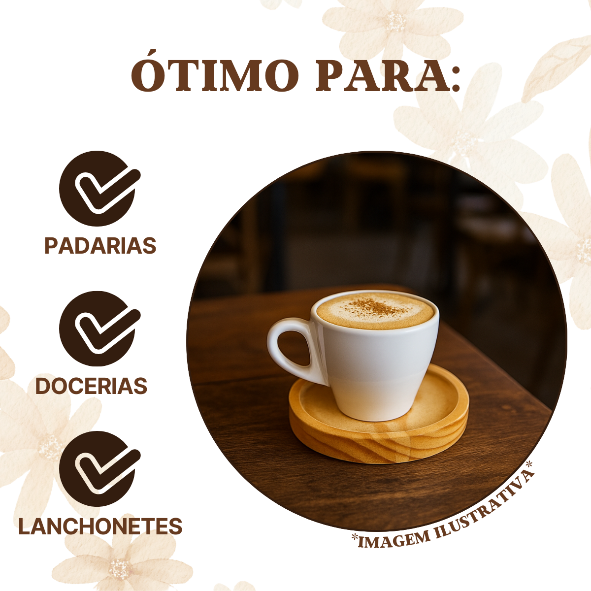 Xicara Segunda Linha 85ml Com Pires de Madeira