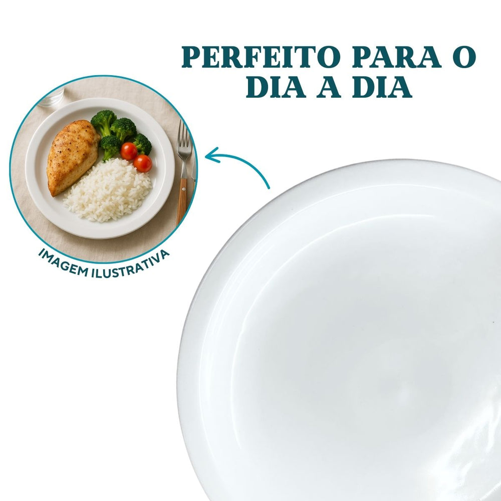 Prato Raso em Porcelana de Segunda Linha ATLAS Pratos Rasos