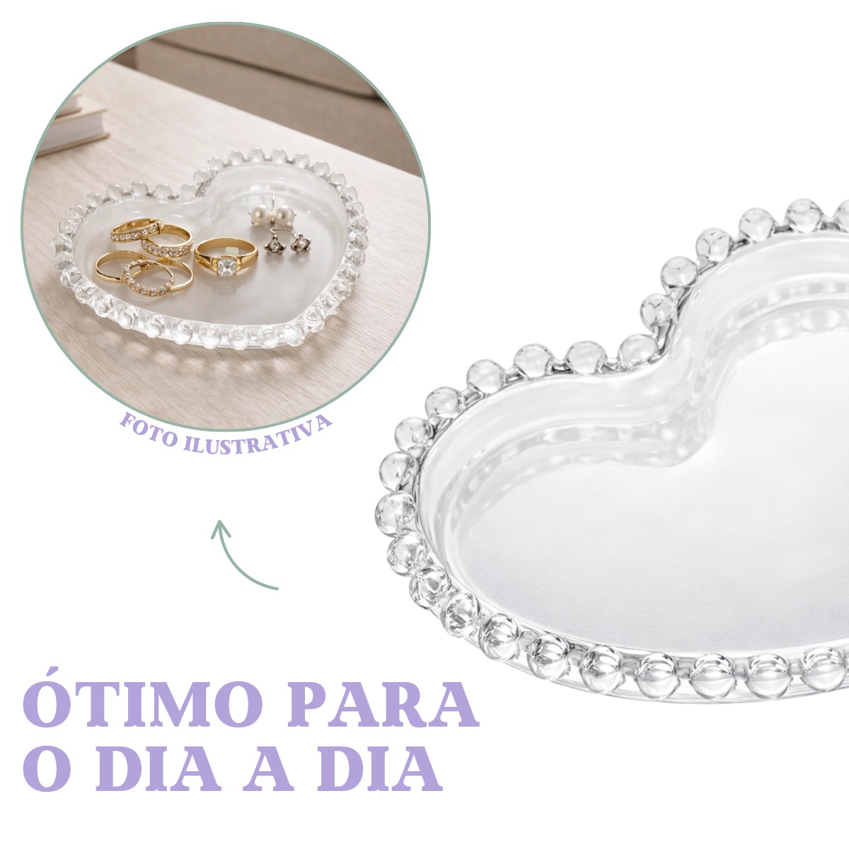 Pratinho Vidro Coração