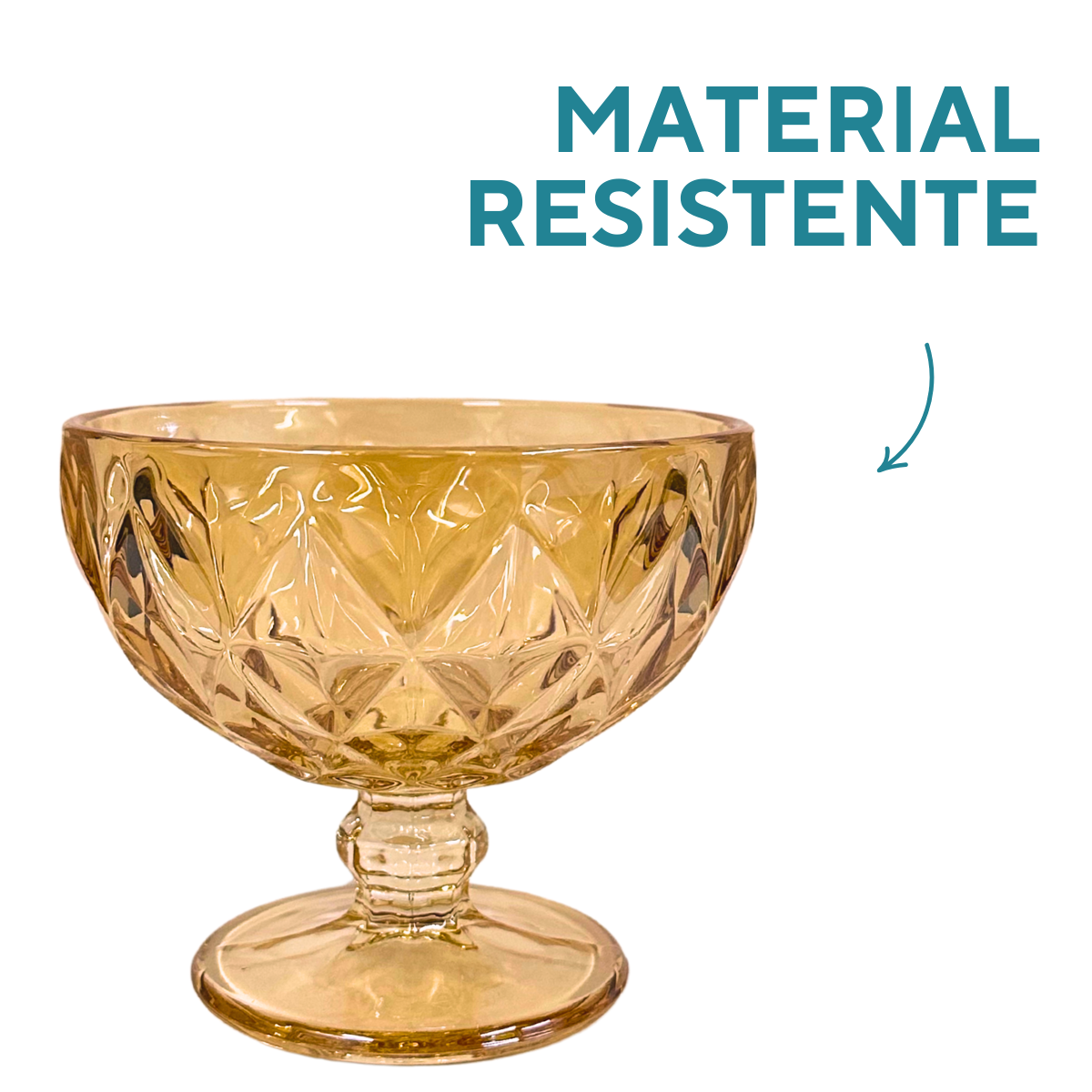 Potiche bomboniere ambar vidro diamond