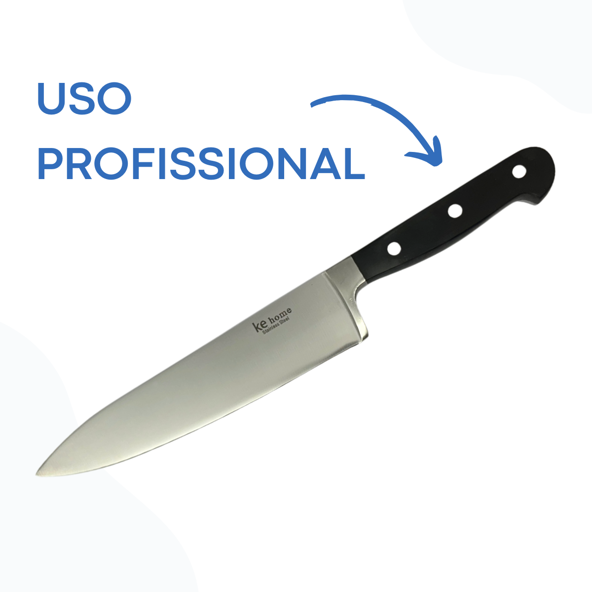 Faca Profissional Cheff 8° Aço inox - A Gourmet