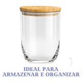 Pote Vidro Tampa Bambu 750ml