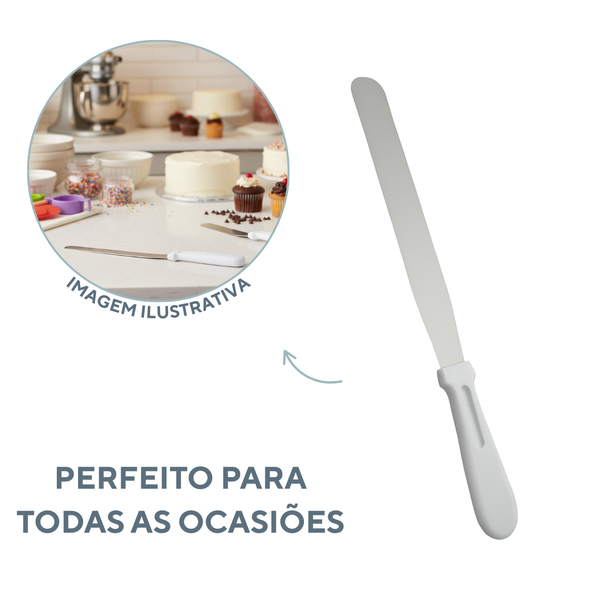 Espatula Reta Confeitaria em Aço Inox