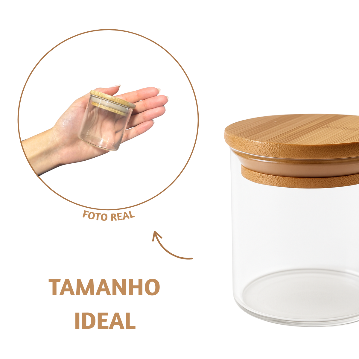 Pote pequeno vidro bambu 110ml
