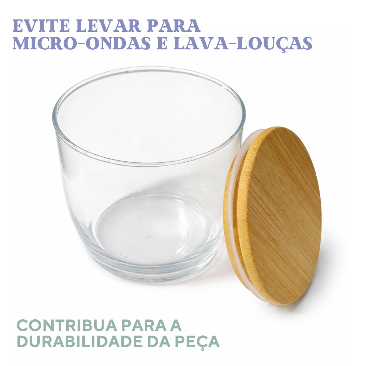 Pote Vidro Tampa Bambu 540ml