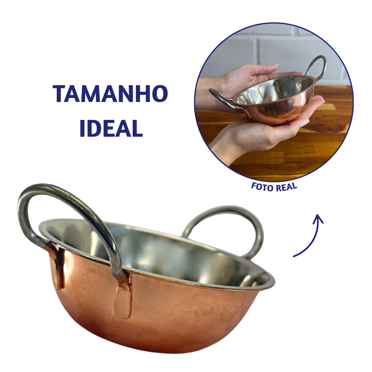 Tachinho Mini Caçarola Inox Cor Cobre 450ml