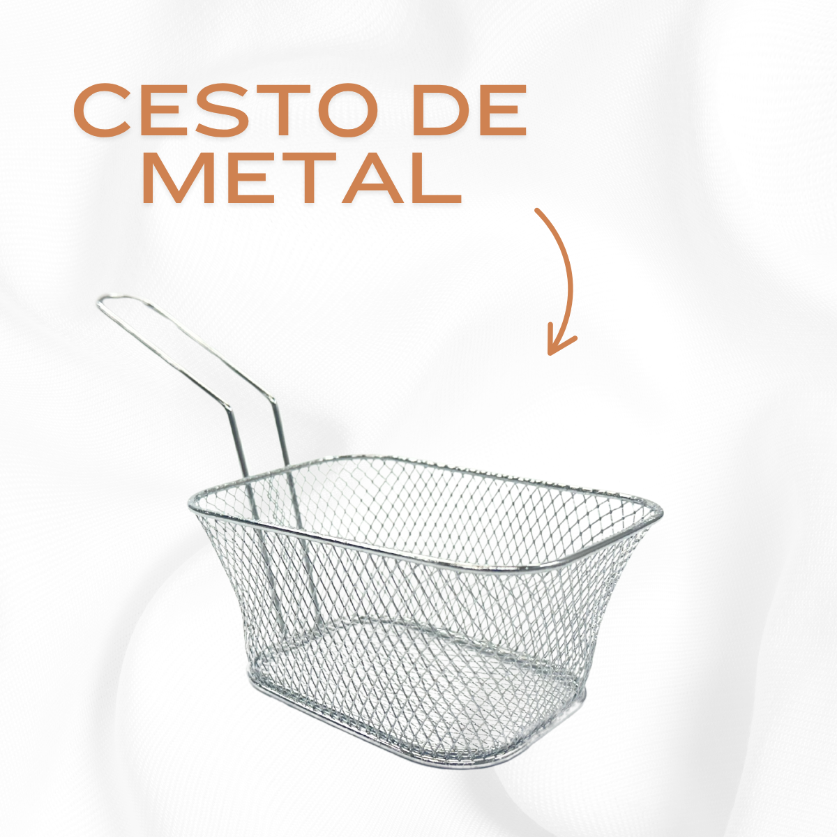 Cesto Servir Porção Metal Cromado - A Gourmet
