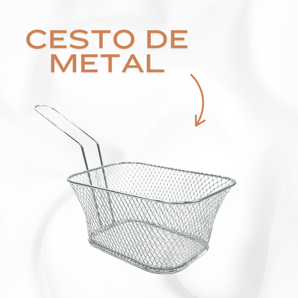 Cesto Servir Porção Metal Cromado - A Gourmet