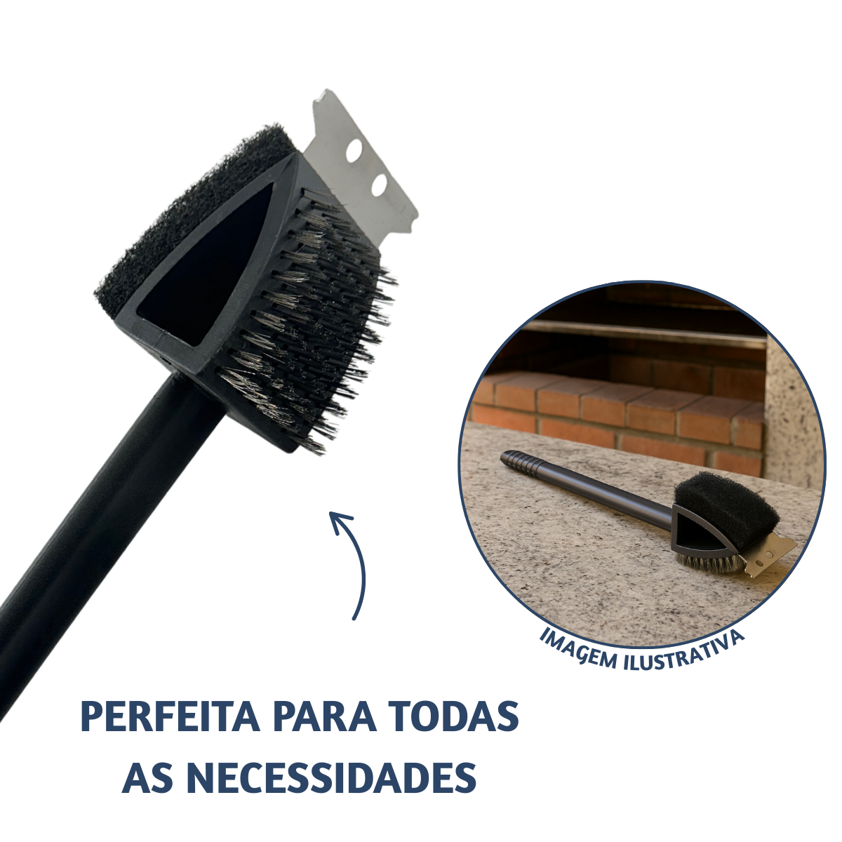 Escova limpar grelha churrasqueira
