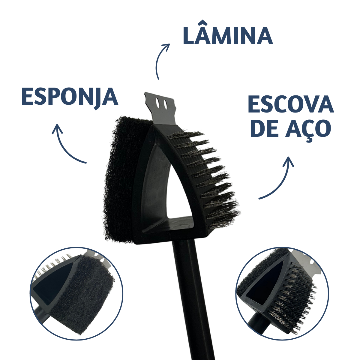 Escova limpar grelha churrasqueira