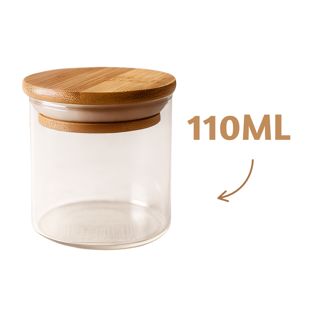 Pote pequeno vidro bambu 110ml