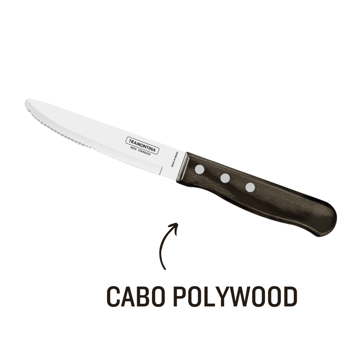 Faca Churrasco Jumbo Tramontina S/Ponta Polywood