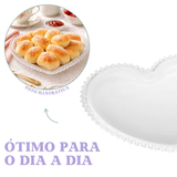 Prato Vidro Coração 22cm