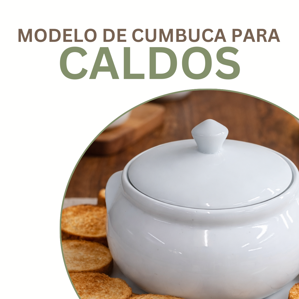 Cumbuca Grande C/ Tampa 2,5L em Porcelana