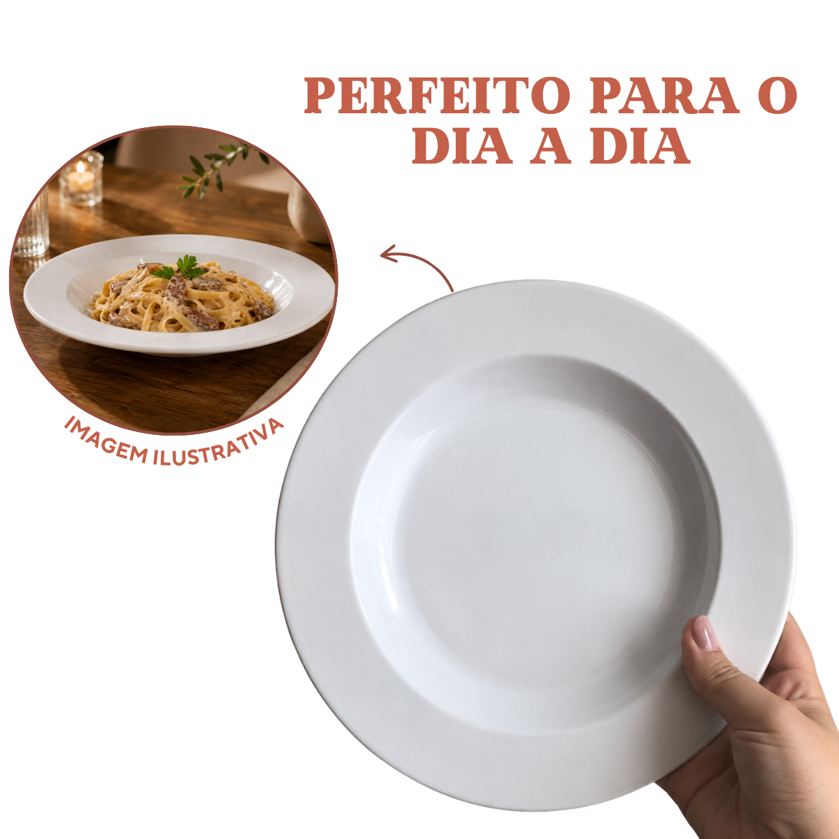 Prato Massa Fundo Porcelana 2°Linha