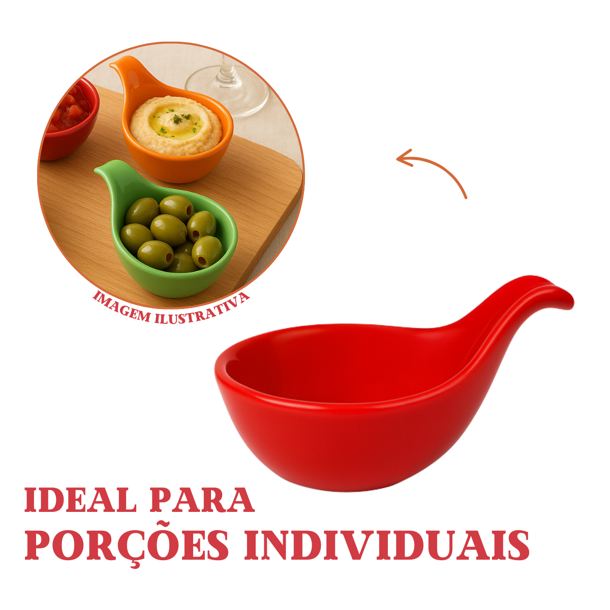 Kit 4 colher porcelana colorida finger-food