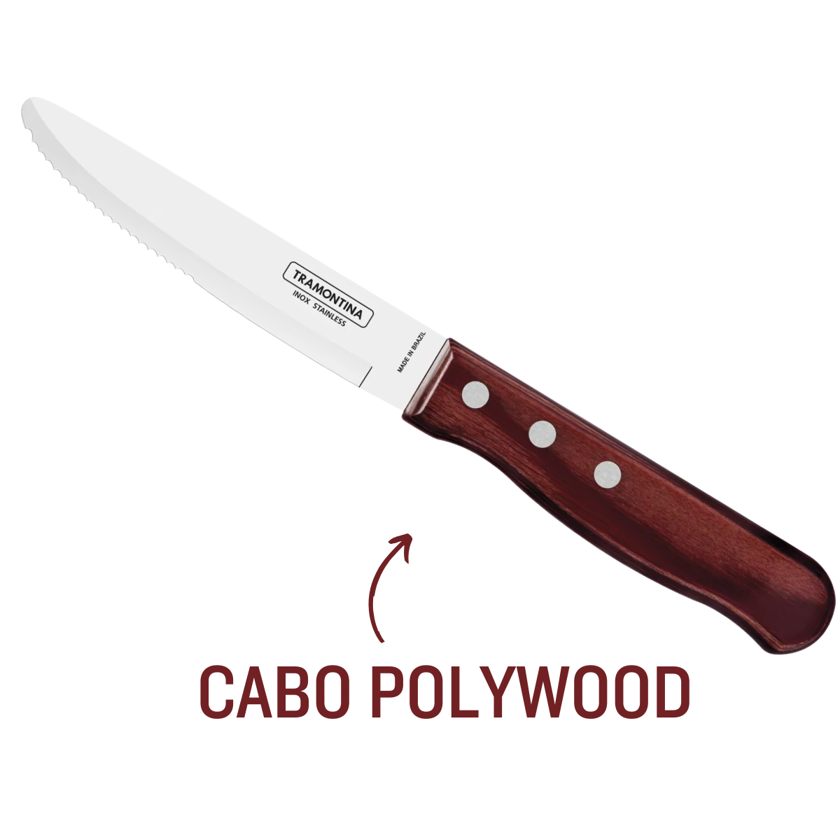 Faca Churrasco Jumbo Tramontina Polywood S/Ponta