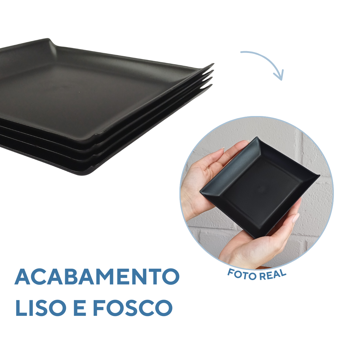 Prato Lanche Preto 16cm