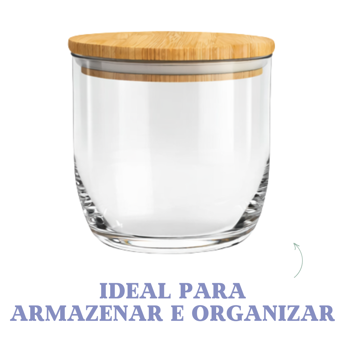 Pote Vidro Tampa Bambu 540ml