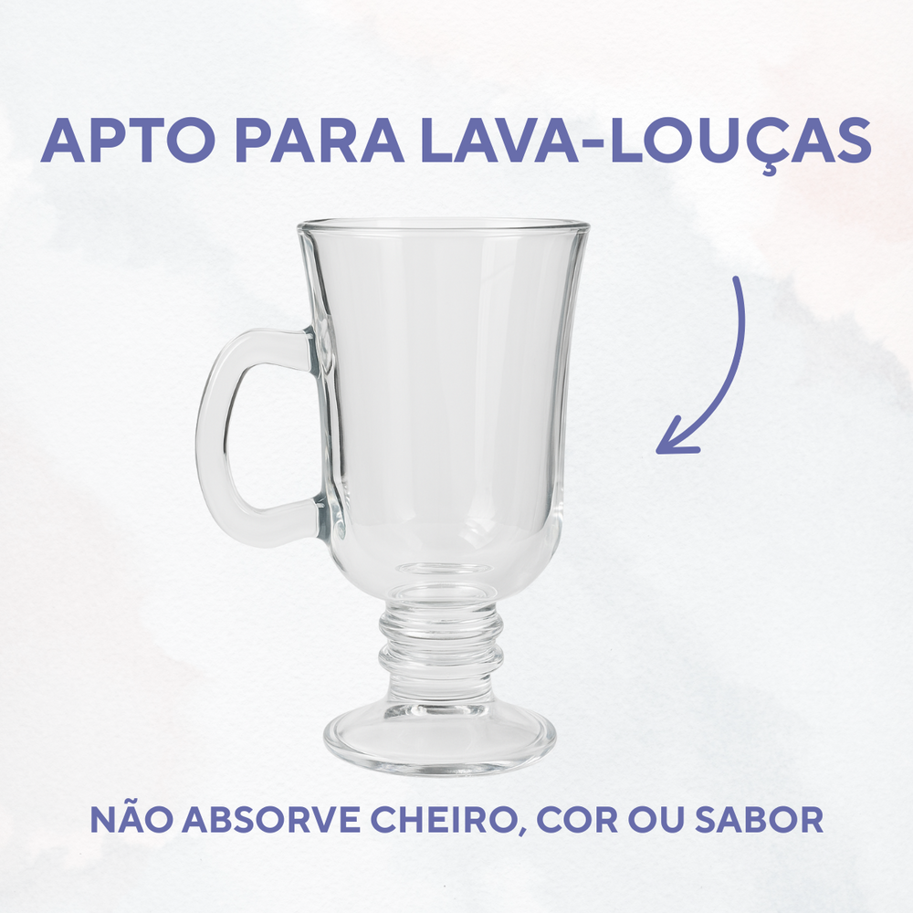 Taça Cappuccino Vidro 250ml - A Gourmet