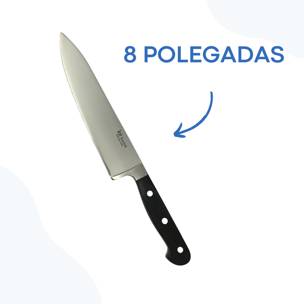 Faca Profissional Cheff 8° Aço inox - A Gourmet