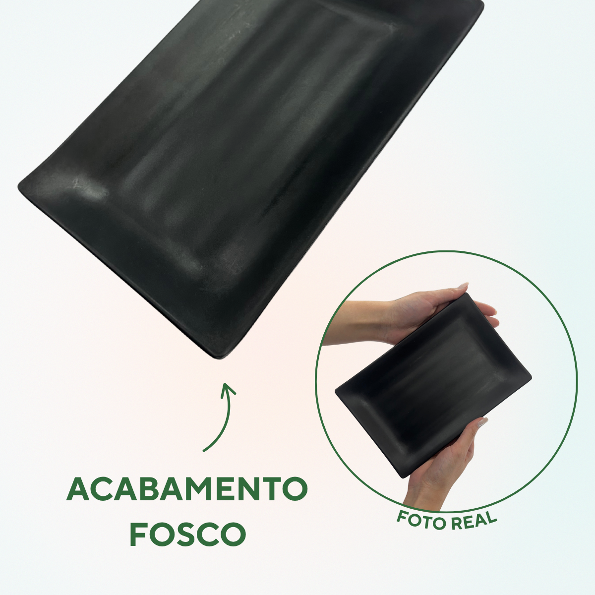 Travessa melamina preta