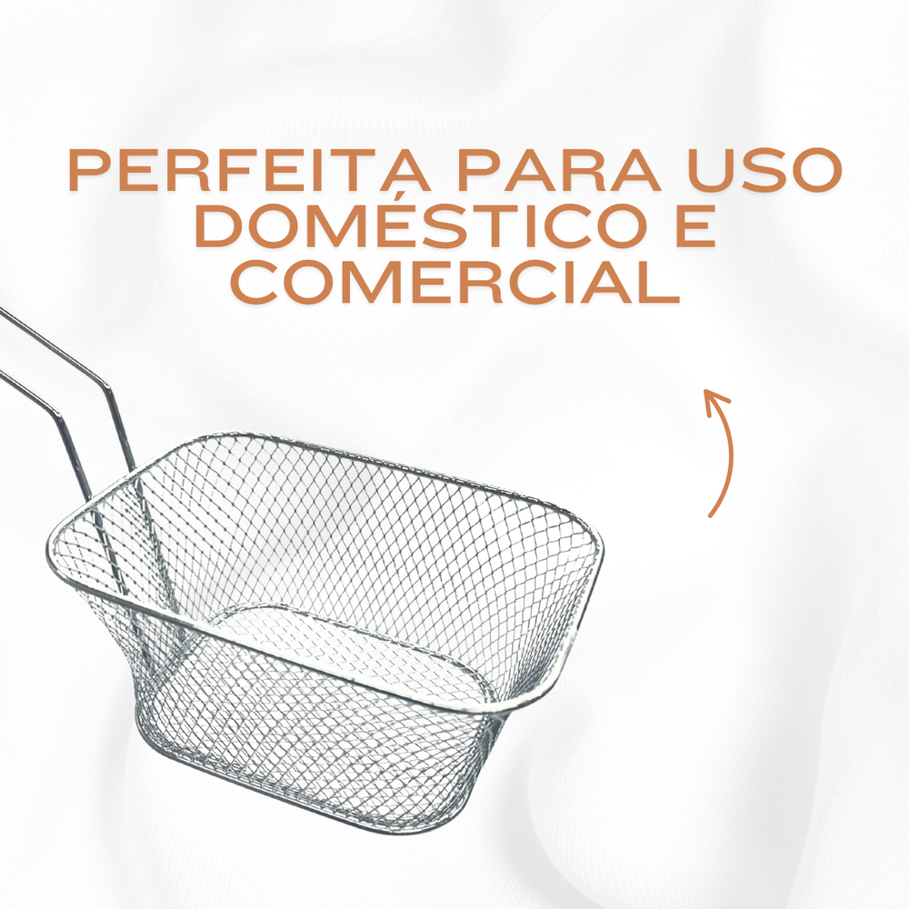 Cesto Servir Porção Metal Cromado - A Gourmet