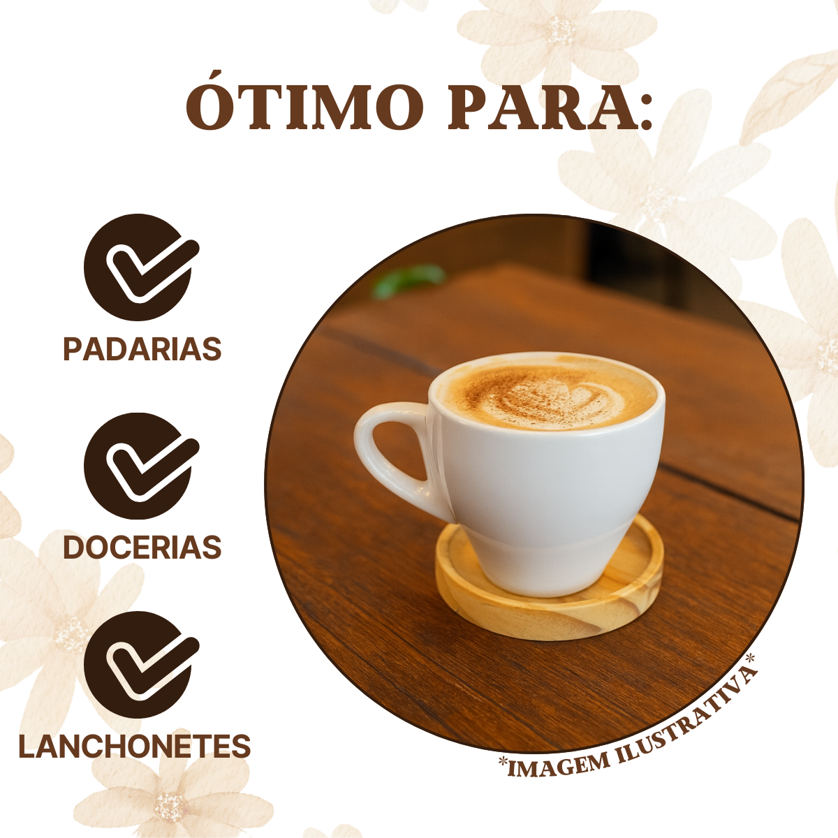 Xicara Cappuccino Com Pires Redondo Madeira