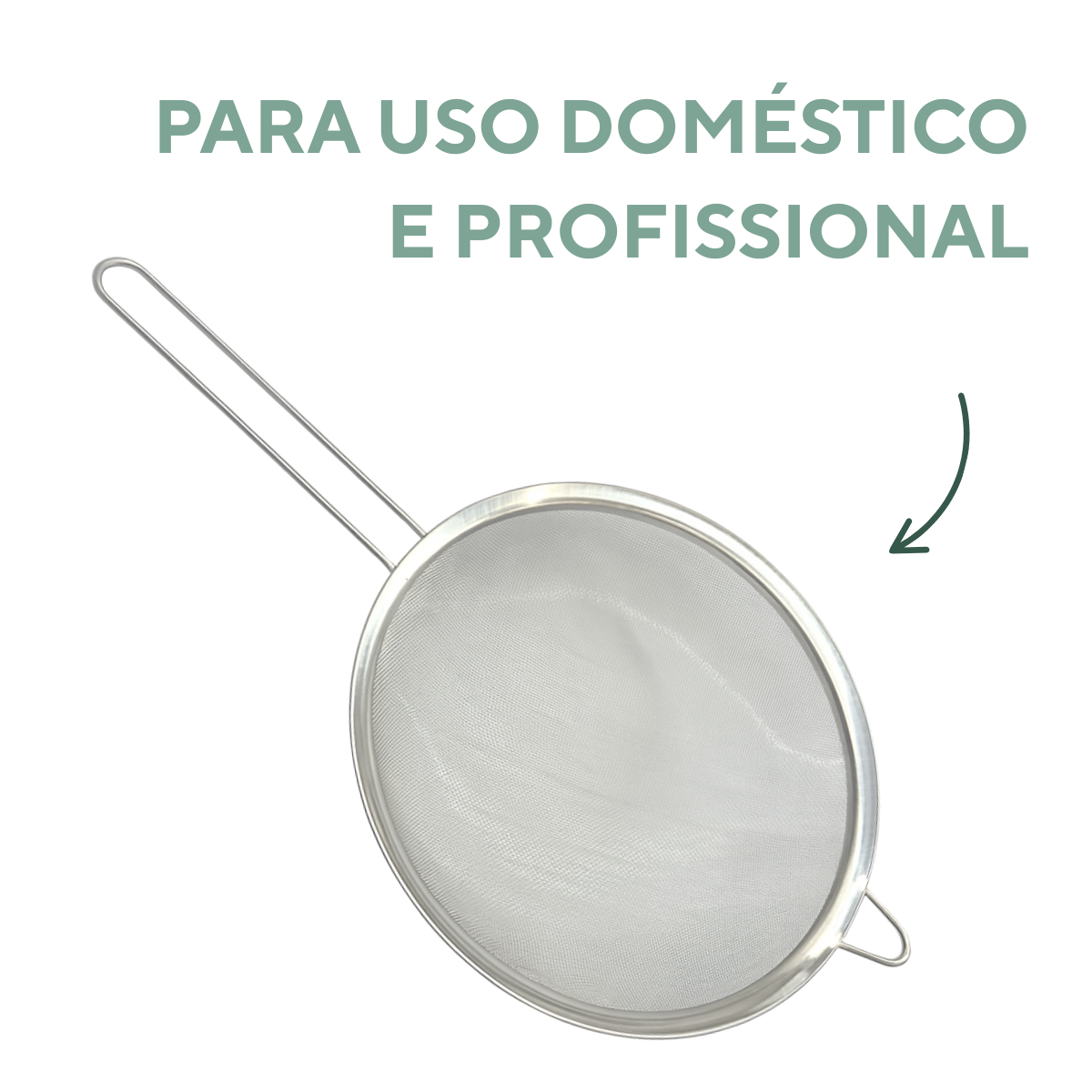 Peneira malha fina inox 26cm