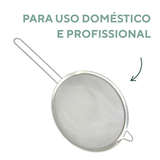Peneira malha fina inox 26cm