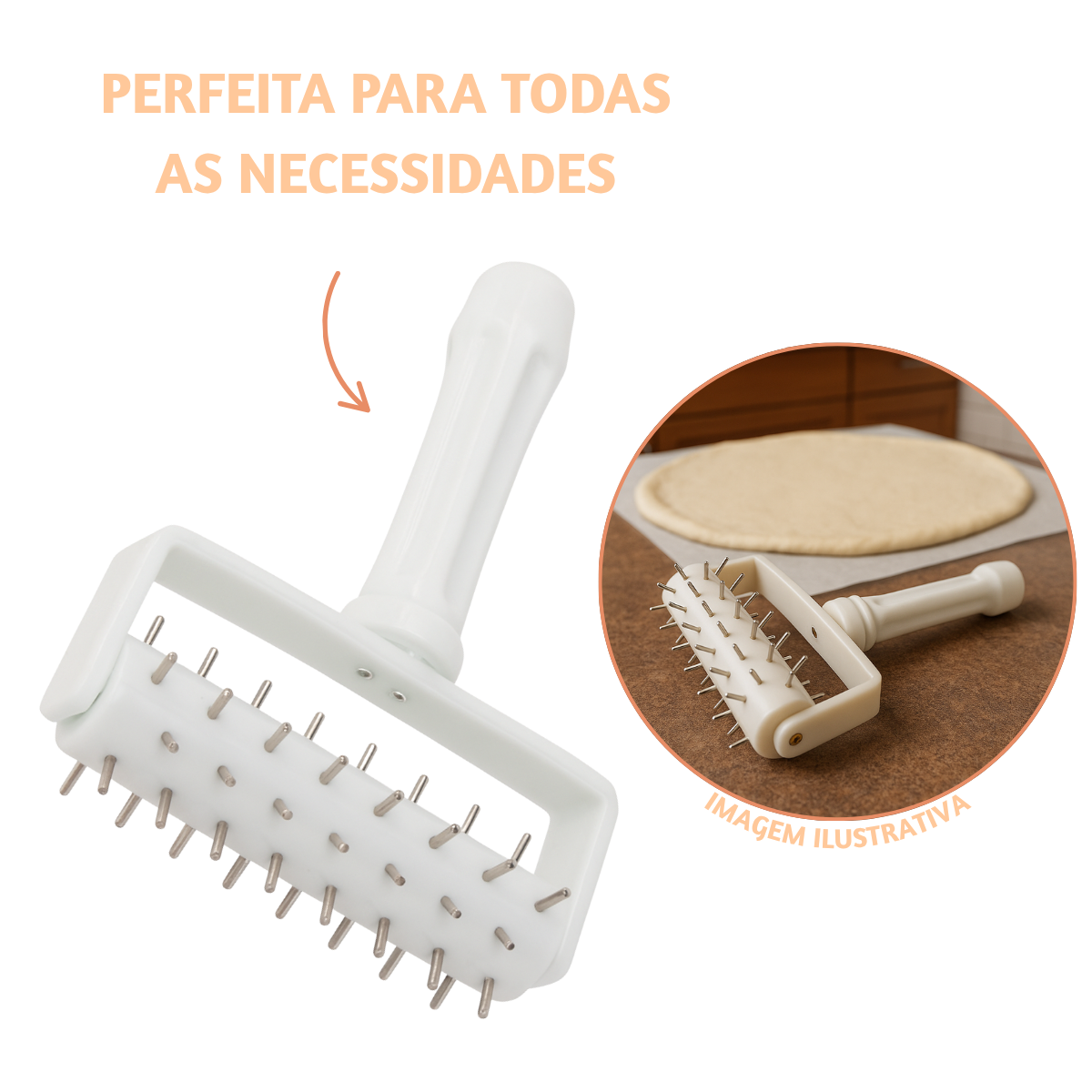 Rolo furador massas inox