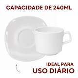 Xicara Chá Com Pires 240ml Melamina