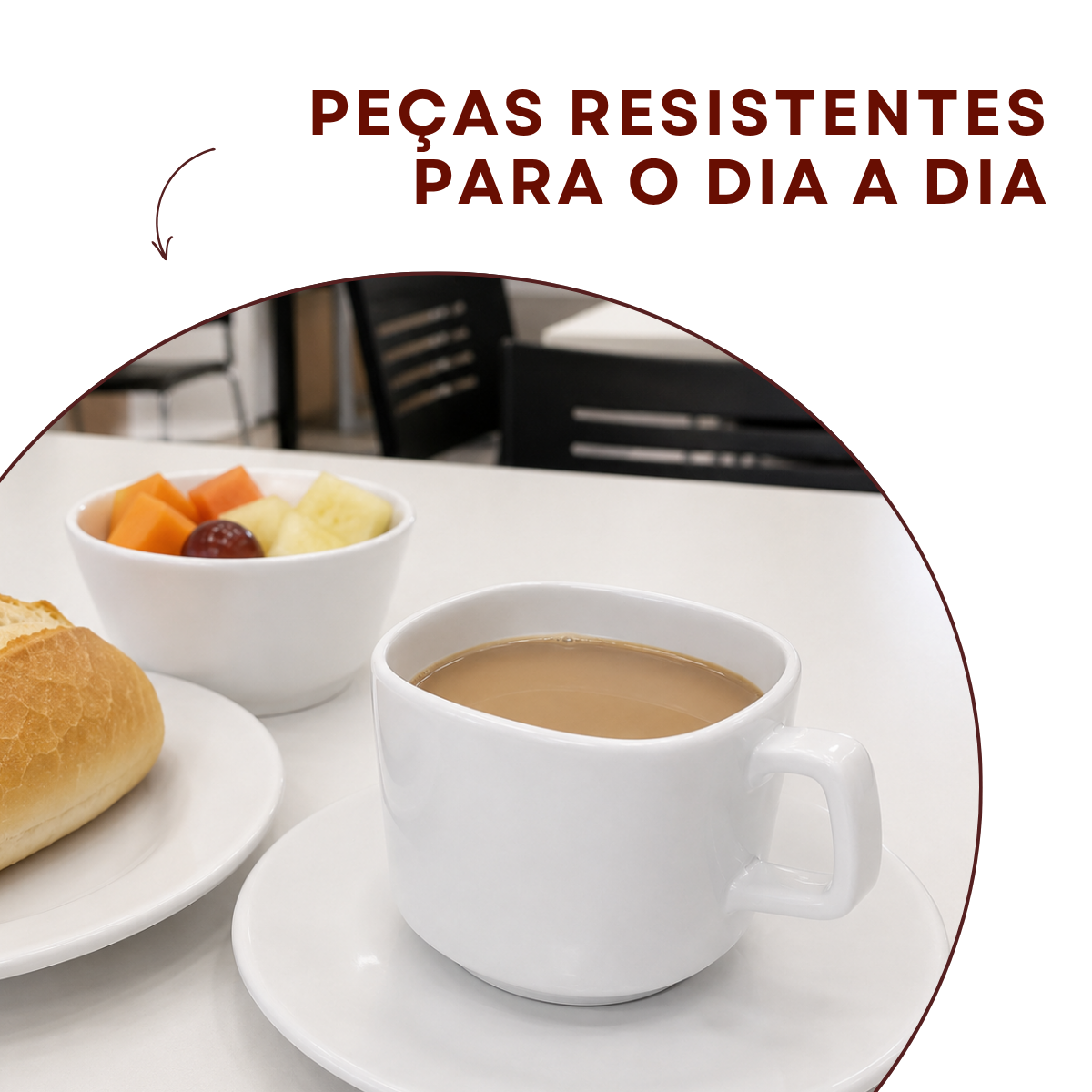 Xicara Chá Com Pires 240ml Melamina