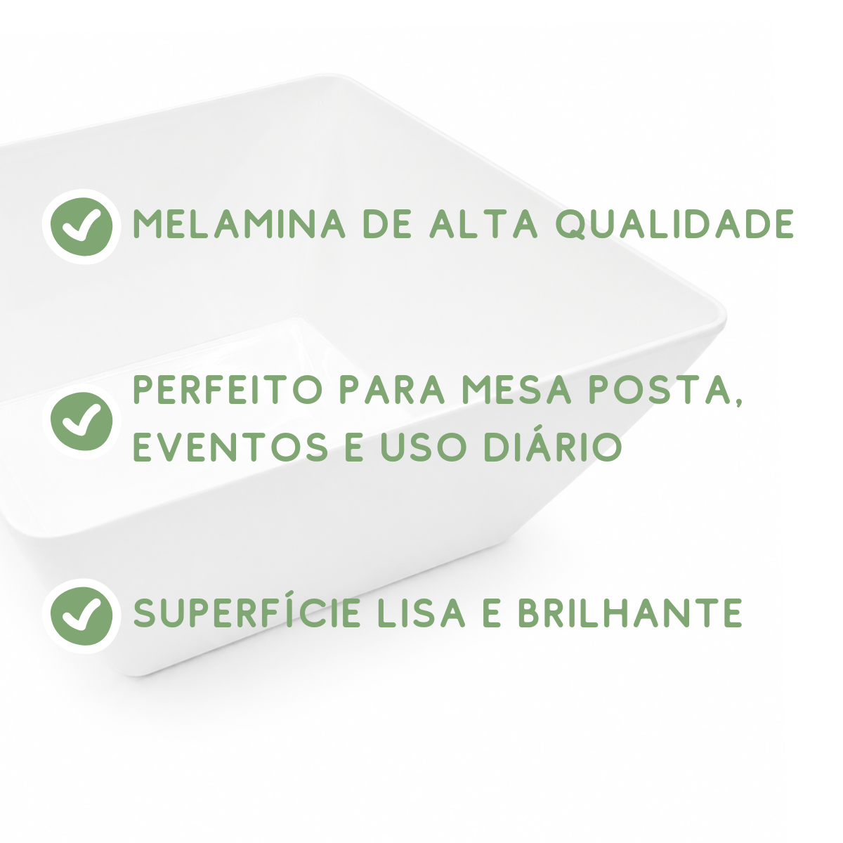 Travessa quadrada Melamina Servir