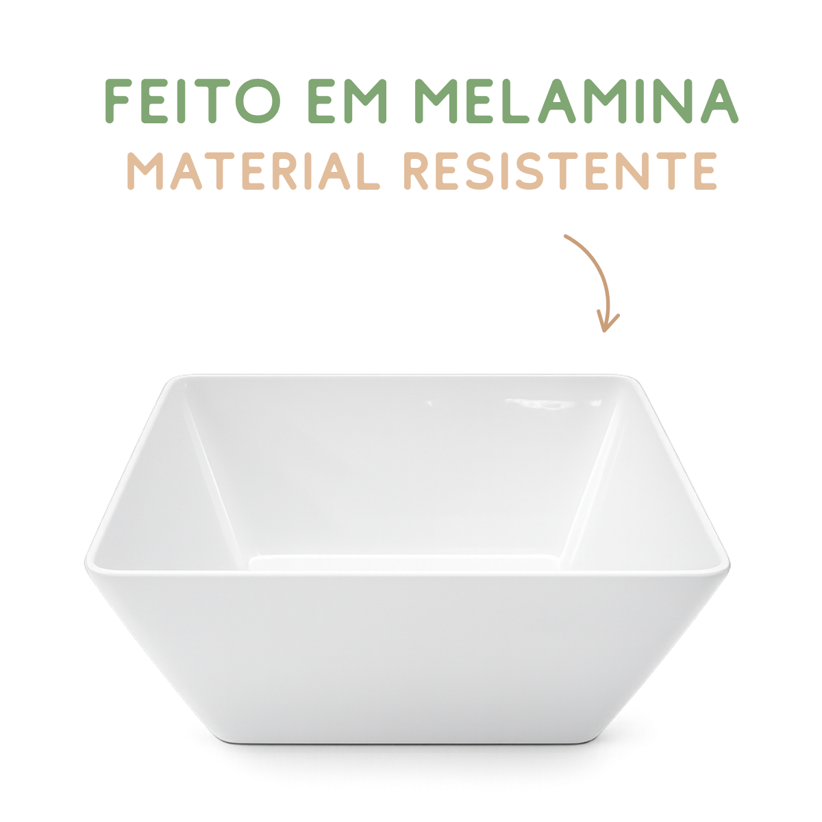 Travessa quadrada Melamina Servir