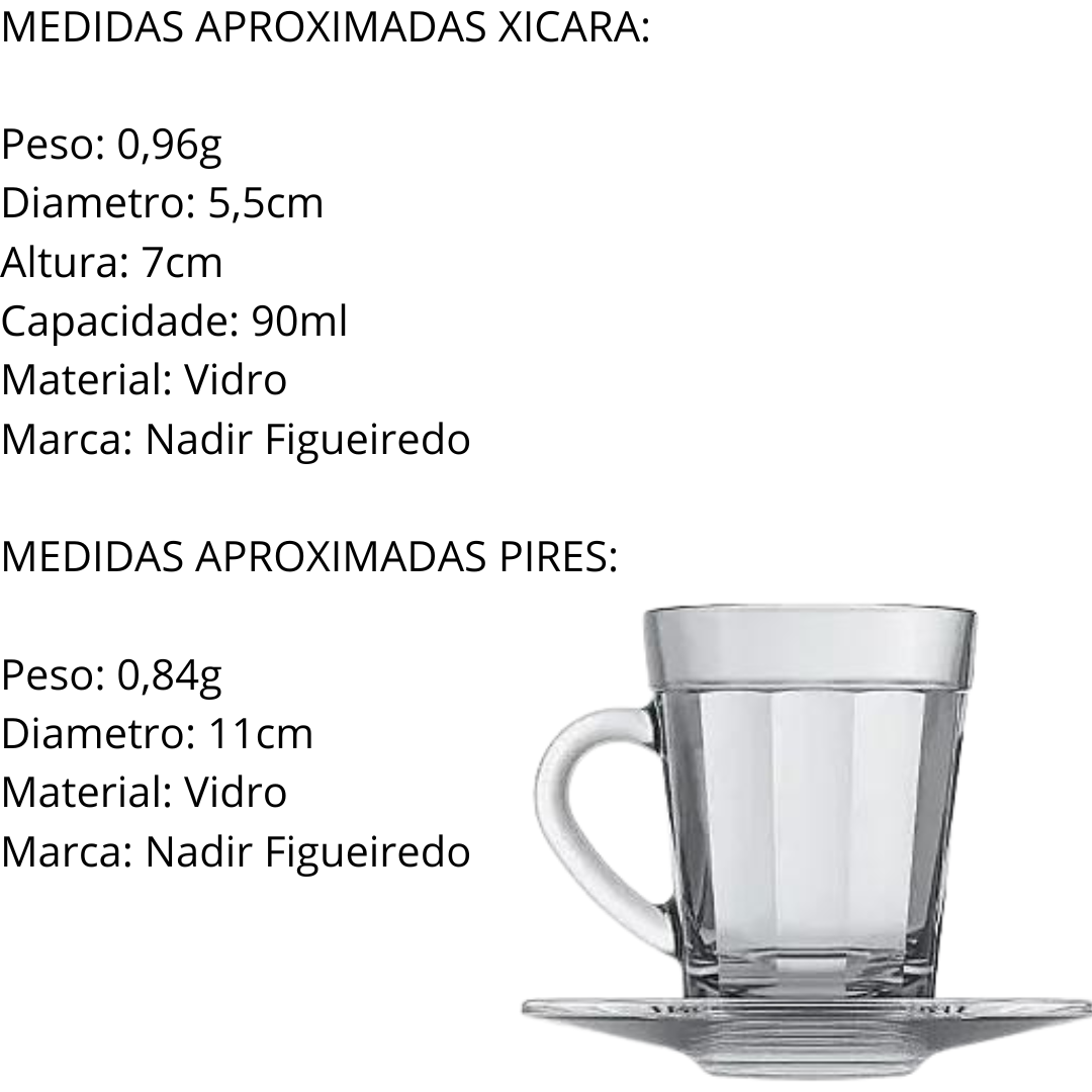 Xicara de Café 90ml Americano Com Pires Nadir