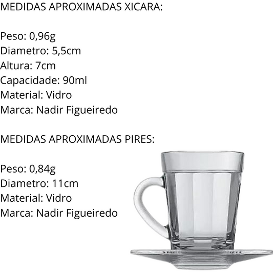 Xicara de Café 90ml Americano Com Pires