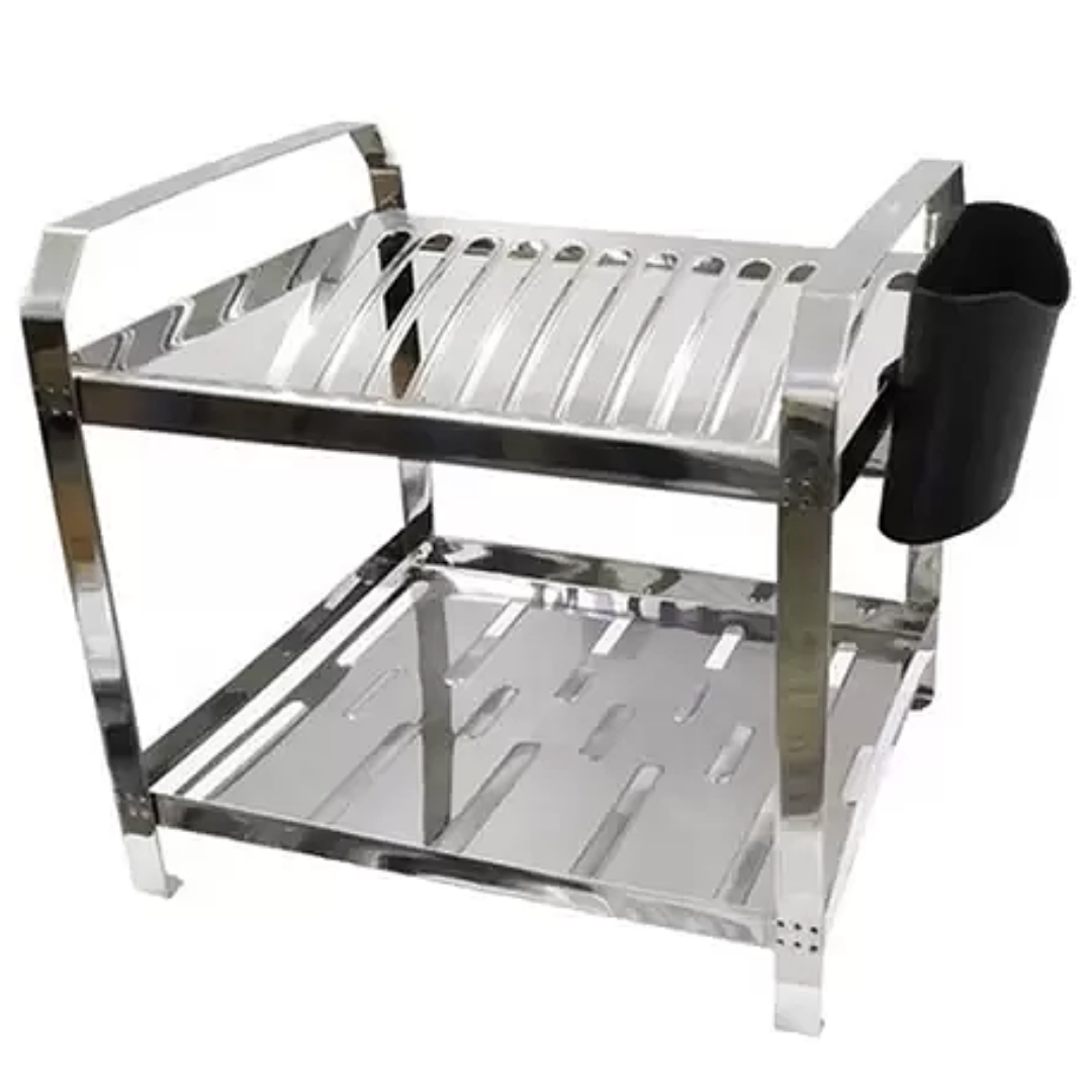 Escorredor Louça Polido 20 Prato Suporte Talher Aço Inox Dinox
