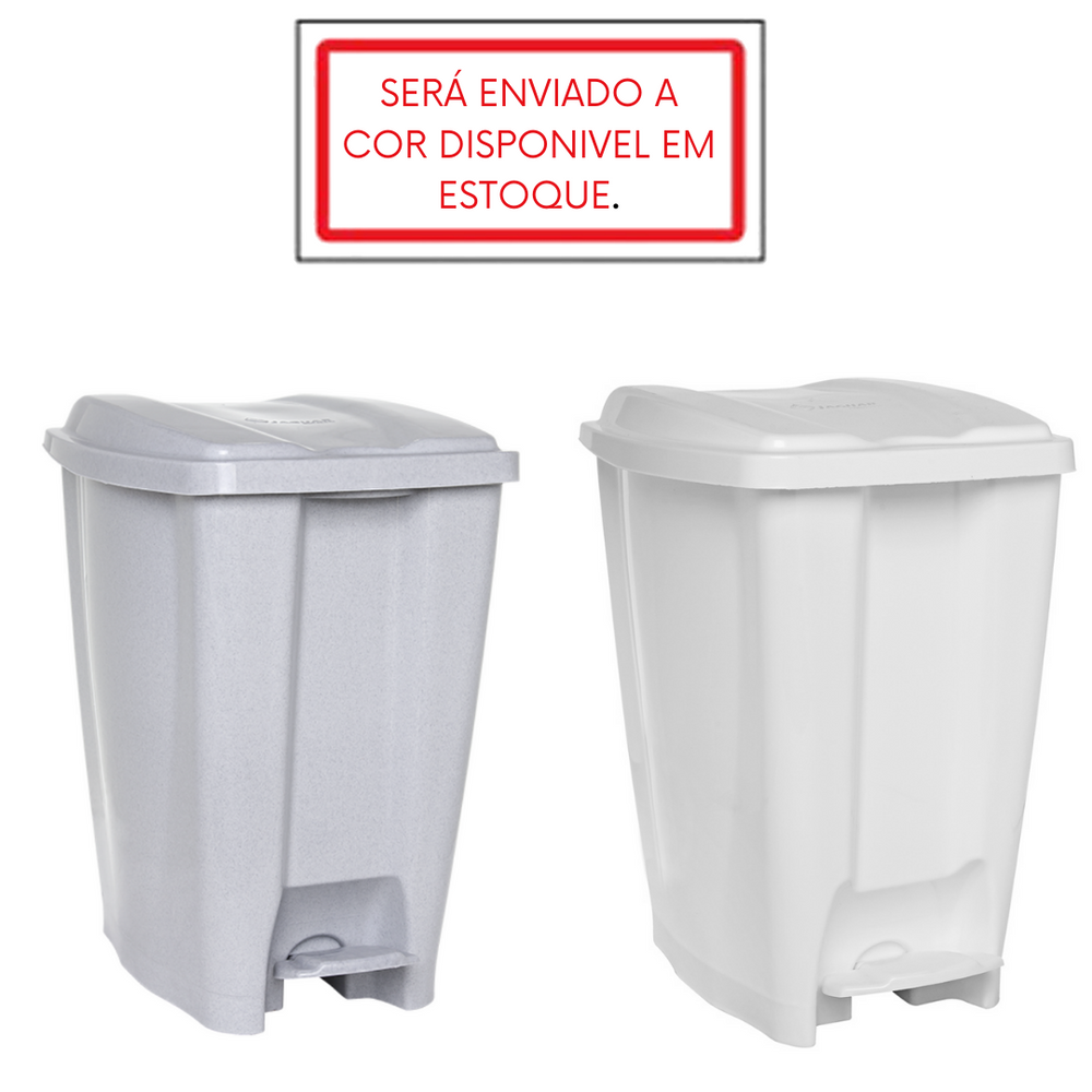 Lixeira com Pedal 20L Branca ou Cinza Jaguar