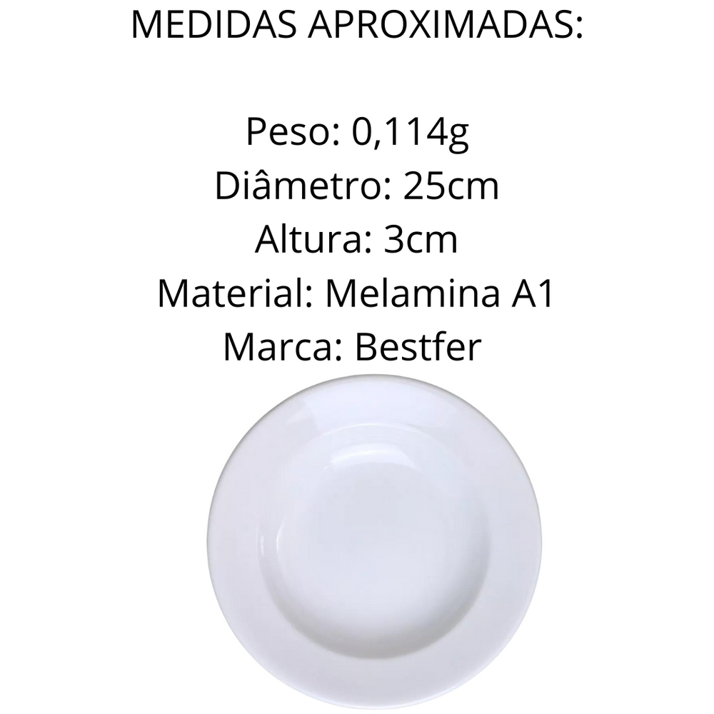 Prato Redondo Fundo de Melamina 25cm - A Gourmet